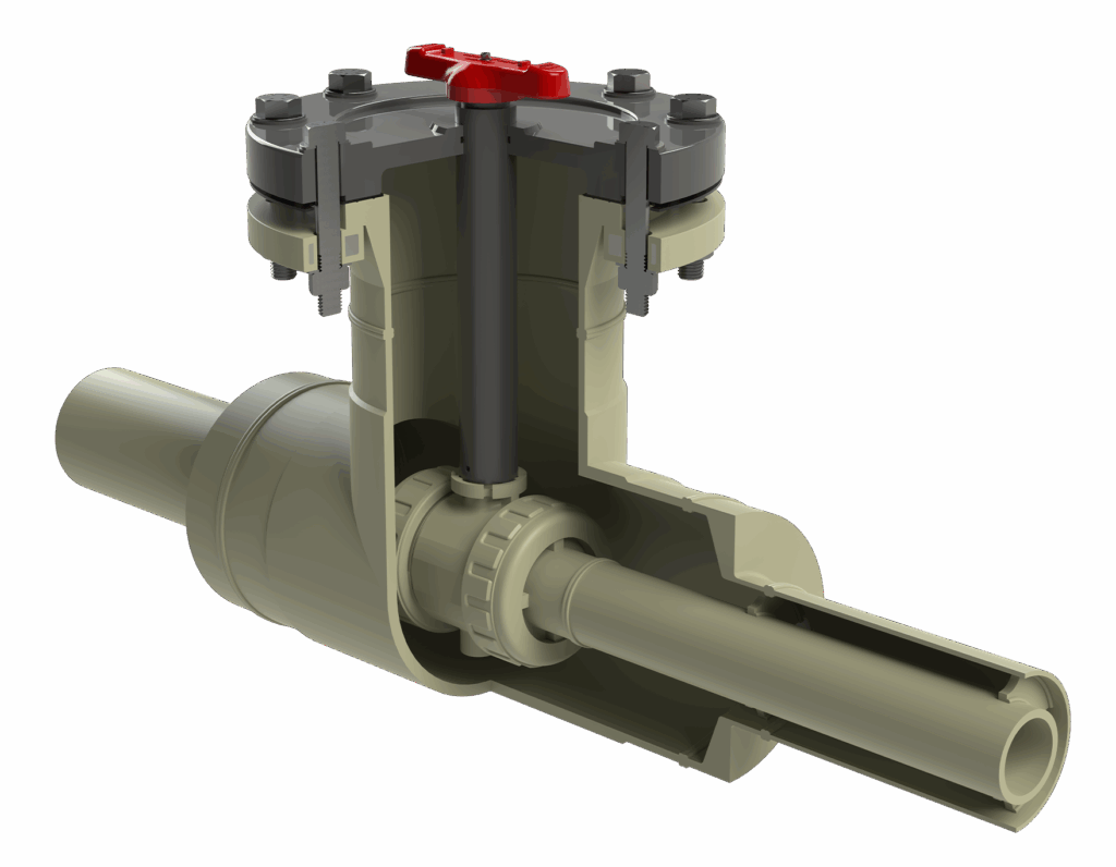 Conjunto de válvula em T com contenção dupla